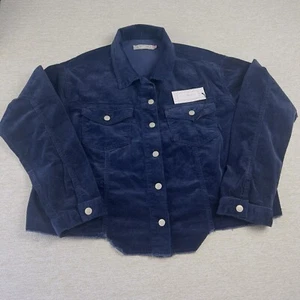 Giltz Girlz Giacca crop in velluto a coste con bottoni, Donna 1X, Navy - Foto 1 di 6