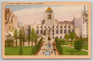Los Angles CA - PRACHTVOLLE ÖFFENTLICHE BIBLIOTHEK kostet 2.300.000 - Postkarte 1937 - Bild 1 von 2