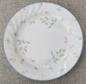 Corelle English Meadow BLUE RIM Swirl 7.25" Bread Dessert Plate Used - Picture 1 of 4