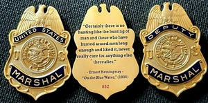 USMS - IKE + Hemmingway Quote - identisch nummeriert 3 Coin Set - Challenge Coin - Bild 1 von 2