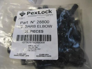 25 STÜCK 1/2 ZOLL PEXLOCK 28800 WINKEL POLY CRIMP KUNSTSTOFF FITTINGE - Bild 1 von 1