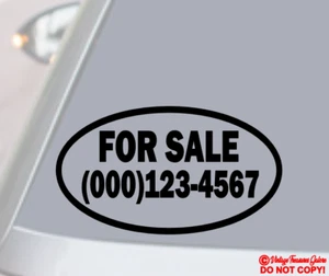 FOR SALE with YOUR PHONE NUMBER Vinyl Decal Sticker Car Window Bumper CUSTOM PH# - Picture 1 of 2