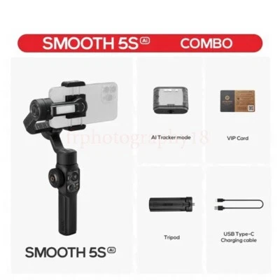 ZHIYUN Smooth 5S AI Combo Handheld Stabilizer 3-Axis Gimbal for iPhone 15 Pro 14 - Image 1 of 4