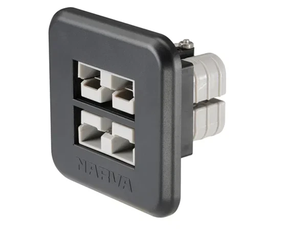 Narva HDRV Dual Flush Mount 50A Connector with Covers 81112BL