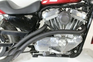 Curved Radius Exhaust Header Set Black fits Harley 07 - UP XL V-Twin 30-0005 - Picture 1 of 4