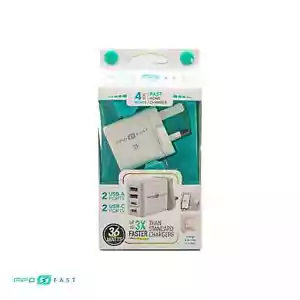 4 Fast Home Charger Multi-Port PD Quick Charge QC 3.0 USB Type C Hub Adapter 36W - Picture 1 of 21