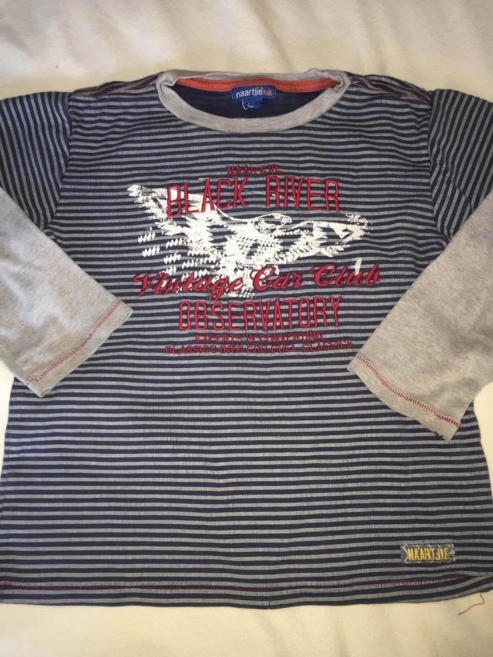 Naartjie для мальчиков размер 7-слойная полосатая футболка. Милый. Отличное качество. Примечание незначительный дефект - Изображение 1 из 4