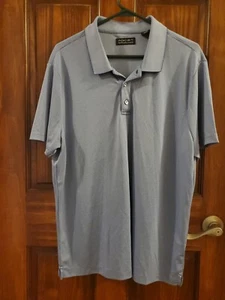 Axist Polo Shirt Mens Large Performance Golf Blue/Gray Short Sleeve Pattern - Picture 1 of 3