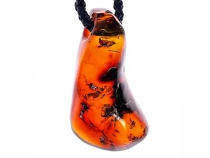 BERNSTEIN Kristall Halskette Anhänger, handgefertigter Schmuck, heilende Kristalle Steine, 48552 - Bild 1 von 6
