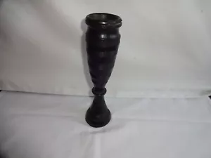 Victorian /Edwardian Ebony Wooden Candlestick Height 18 cm x 5 cm - Picture 1 of 4