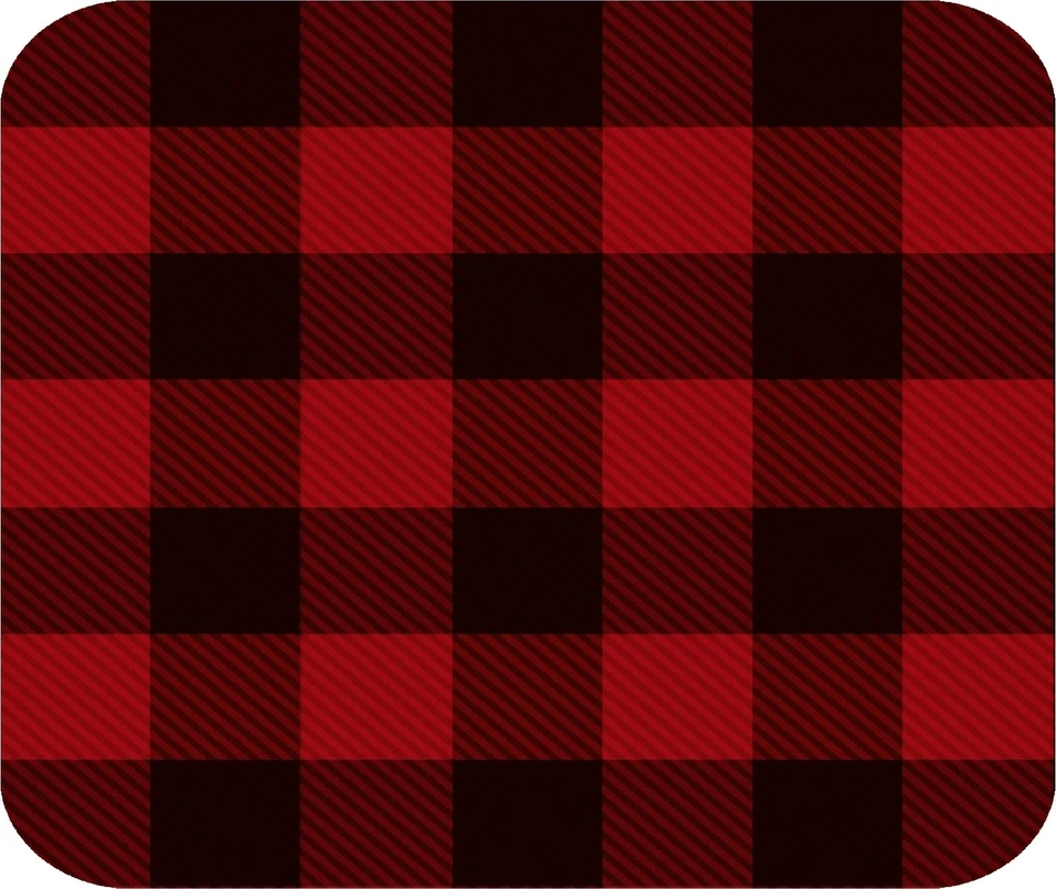 RED AND BLACK  BUFFALO PLAID PRINT  COMPUTER MOUSE PAD  9 x 7 - Image 1 of 1