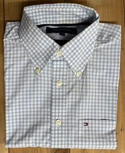 Original Tommy Hilfiger Kurzarmhemd Hemd Gr. S blau weiß kariert neuwertig! - Bild 1 von 7
