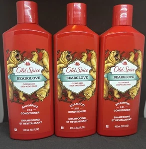 Lot of 3 Old Spice Bearglove 2 in 1 Shampoo & Conditioner 13.5 oz ea STOCK UP! - Picture 1 of 5