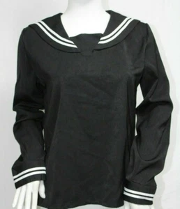 Womens Anime Cosplay Size US M Girl School Uniform Top Blouse Costume Navy NWT - Picture 1 of 9