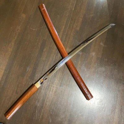 Имитация японский меч катана белое дерево оболочка коричневый лак покрытие L 40,5 - Изображение 1 из 4