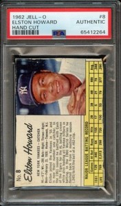 =1962 JELL-O 8 ELSTON HOWARD HAND CUT PSA AUTHENTIC BB