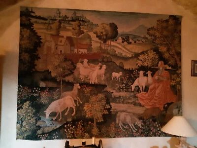 Tapisserie murale d'Aubusson Robert Four. Concert champêtre. - Photo 1/3