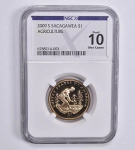 Proof 10 UCam 2009-S Sacagawea Dollar Agriculture NGC X NGCX - Picture 1 of 5