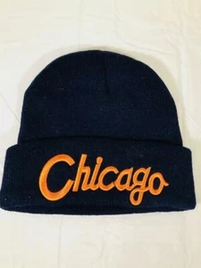 Chicago Beanie blu navy nuovo 100% acrilico ricamato spedizione gratuita - Foto 1 di 2