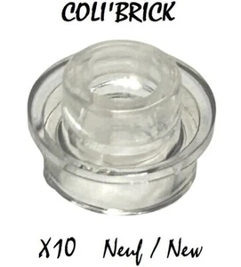 Lego 85861 - 10x Plaque Plate Round 1x1 Open Stud - Trans Clear - 28626 NEUF - Imagen 1 de 1