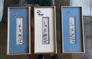 Set of Three-Framed Antique Chinese Textiles Qing Dynasty Provenance - Picture 1 of 12