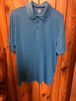 Champion Golf Polo Duo Dry Shirt Size XL Mens Blue Polyester Stripe EUC - Image 1 of 3