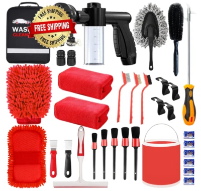 Kit De Herramientas De Limpieza De Coches Esponja Microfibra Lavado De Autos Set Foto 1 de 4