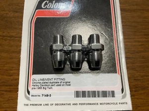 Harley Davidson oil line vent fitting. Chrome. Used on pre 1965 big twins 7148-3 - Picture 1 of 1