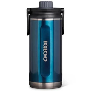 BOTELLA IGLÚ BEBIDAS AISLADA ACERO INOXIDABLE DEPORTE CAMPING FESTIVAL FRASCO AZUL - Imagen 1 de 6