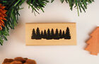 minuscule timbre en caoutchouc monté forêt de pins, Noël, décors, camping #25