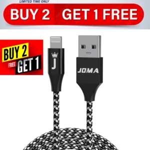 Heavy Duty Braided Long USB Fast Charger Cable Lead For iPhone 14 13 12 11 X 7 8 - Picture 1 of 7