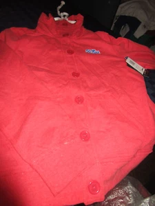 NWT TOUCH MIDWEIGHT NCAA OLE MISS REBELS WOMENS BUTTON FRONT JACKET RED XL - Picture 1 of 4