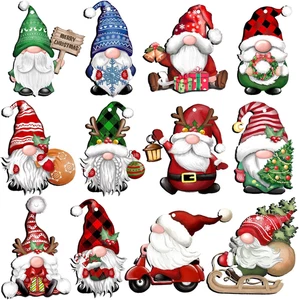24 Pieces Christmas Gnome Wooden Hanging Ornaments, Wood Hanging Decor for Chris - Picture 1 of 12