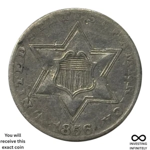 1856 3 Cent Silver X-1270 - Picture 1 of 3