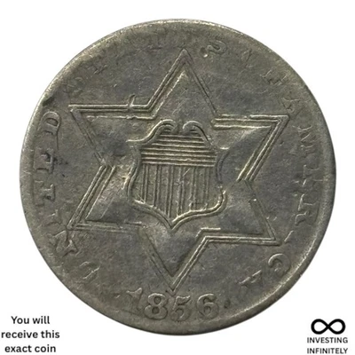 1856 3 Cent Silver X-1270 - Image 1 of 3