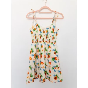 Forever 21 Womens Dress Size S Fruit Print Sundress Cottage Summer Babydoll - Picture 1 of 7