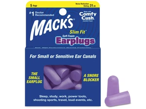 5 pares de tapones para los oídos de espuma suave ajustados Mack’s - tapones para dormir pequeños con cancelación de ruido - Imagen 1 de 8