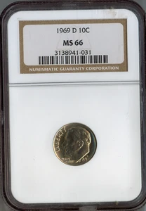 1969-D Roosevelt Dime NGC MS66 Quality Auction - Picture 1 of 2
