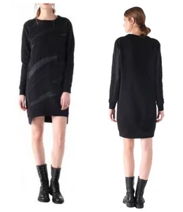 Diesel Sweatshirt Kleid LARGE Mini Panel Einsätze, Fleece innen, Logo, Portugal - Bild 1 von 11