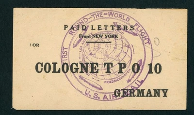 Zeppelin Begleitzettel Paid Letters New York - Köln 1929 - selten - Bild 1 von 2