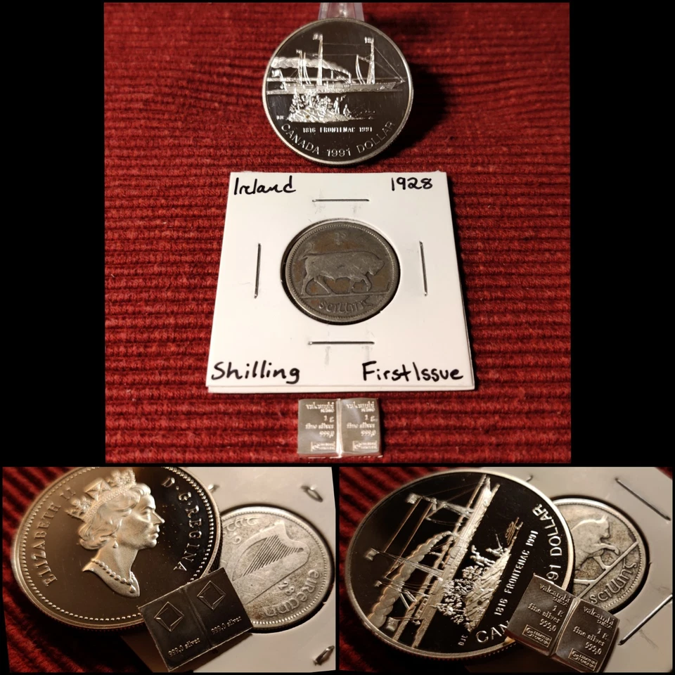 LOT 1991 Canada Dollar, 1928 Ireland, Switzerland SILVER 0.56oz ASW | FREE SHIP - Image 1 of 4