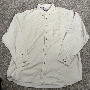 Camisa de Pana Eddie Bauer Para Hombres 2XL Alta Crema Beige Tostado Con Botones Manga Larga - Imagen 1 de 7