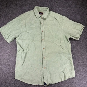 UNTUCKit Mens Large Green Linen Wrinkle Resistant Button Down Short Sleeve - Picture 1 of 8
