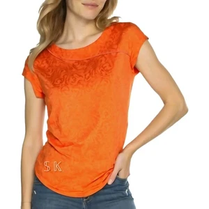 Columbia Titanium Casual Athleisure Workout Top Abstract Floral Orange Gr. M/L - Bild 1 von 13