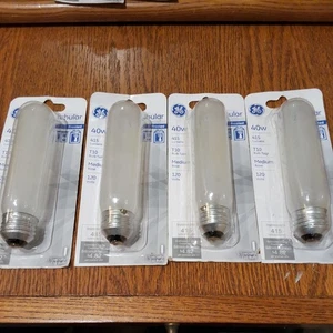 4pk GE 45145 40watt Tubular Frosted T10 Appliance Light Bulb Medium Base E26 - Picture 1 of 2