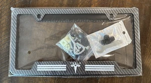 2Pack TESLA Carbon Fiber License Plate Frame NEW - Picture 1 of 6