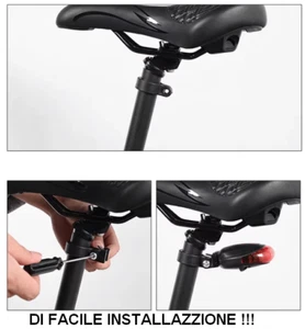 Luce posteriore per bici a led LASER faro fanale corsa mtb PROIETTA LUCE - Foto 1 di 15
