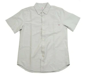 Obey DISSENT TRAIT WOVEN Light Grey Slim Fit Button Down S/S (D) Men's Shirt - Picture 1 of 10