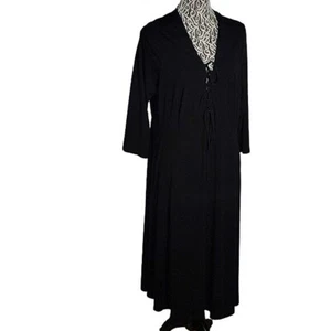 Vestido TORRID Talla Grande 3 Con Cordones Frontales Midi Jersey Tejido Negro Playa Costera - Imagen 1 de 7
