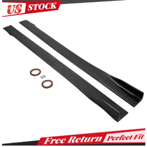 For 2014-2024 Infiniti Q50 Carbon Fiber Style Side Skirt Extension Splitter - Imagen 1 de 6